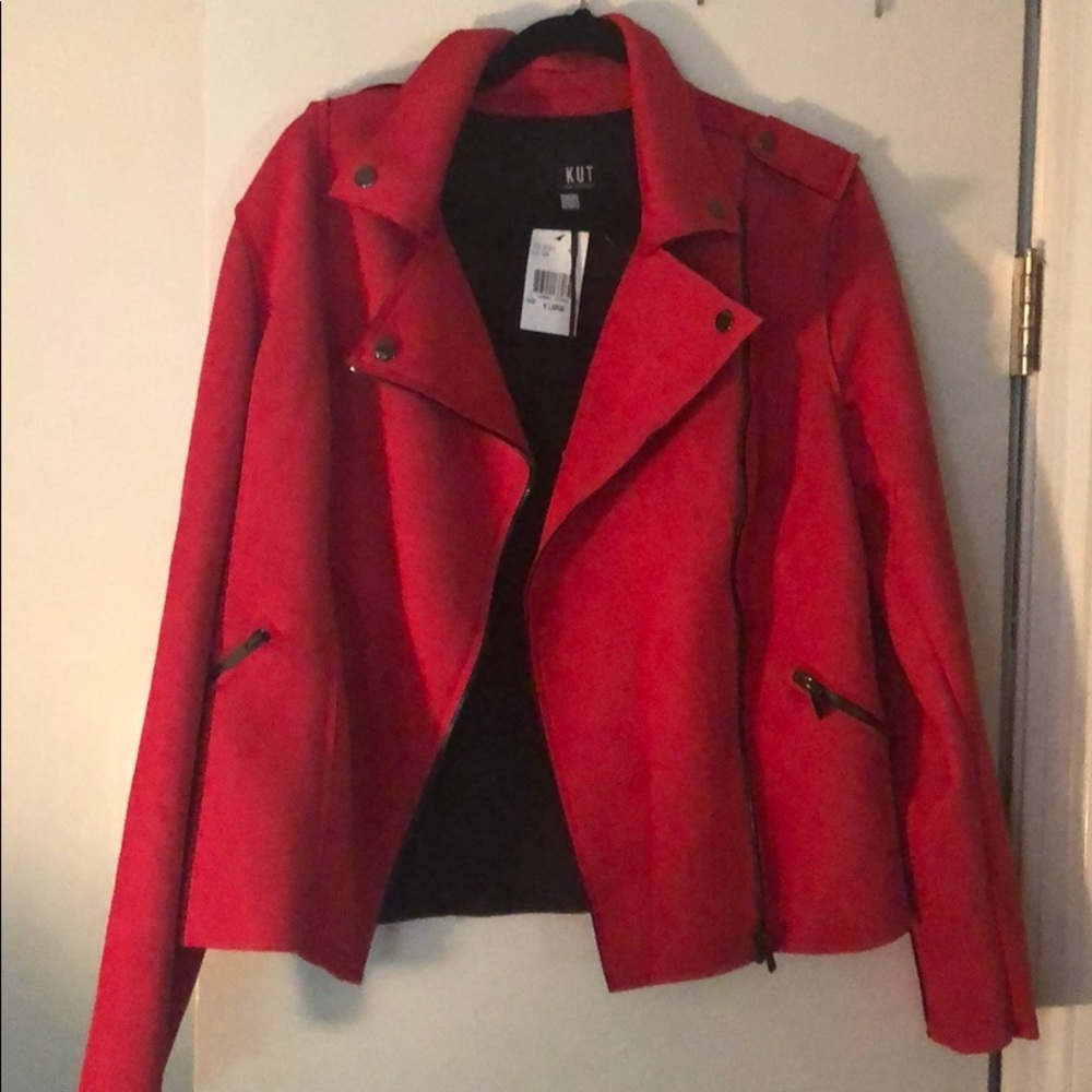 Red Suede Moto Jacket 🌹